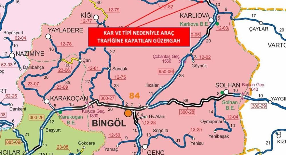 Bingöl-Erzurum Karayolu Tipi Nedeniyle Kapanmıştı, Tır Trafiğine Açıldı