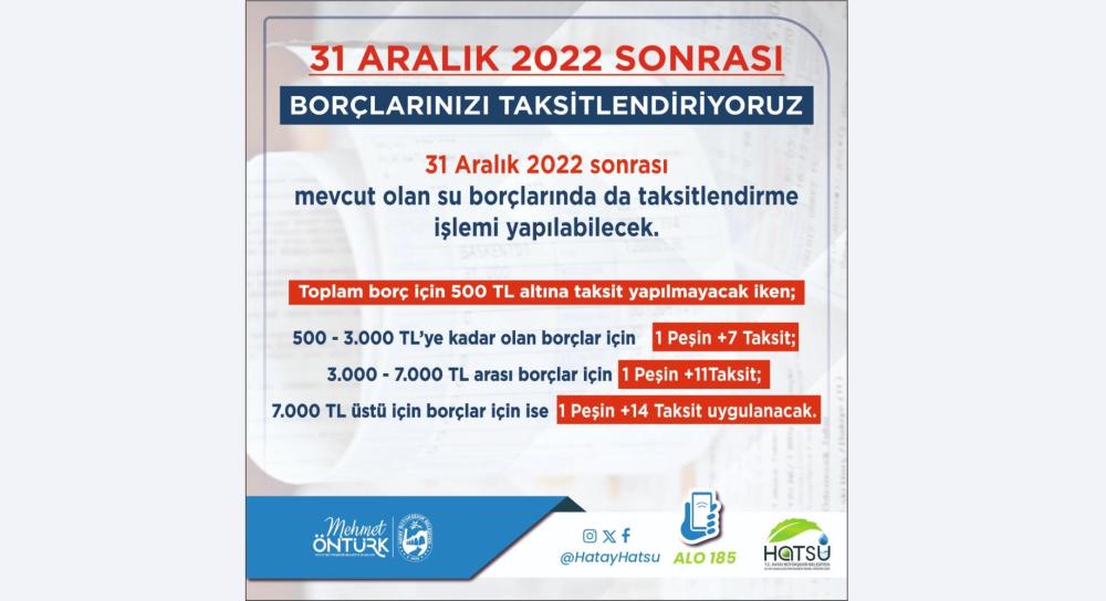 Hatay Büyükşehir Belediyesi Su Borçlarını Yapılandırıyor