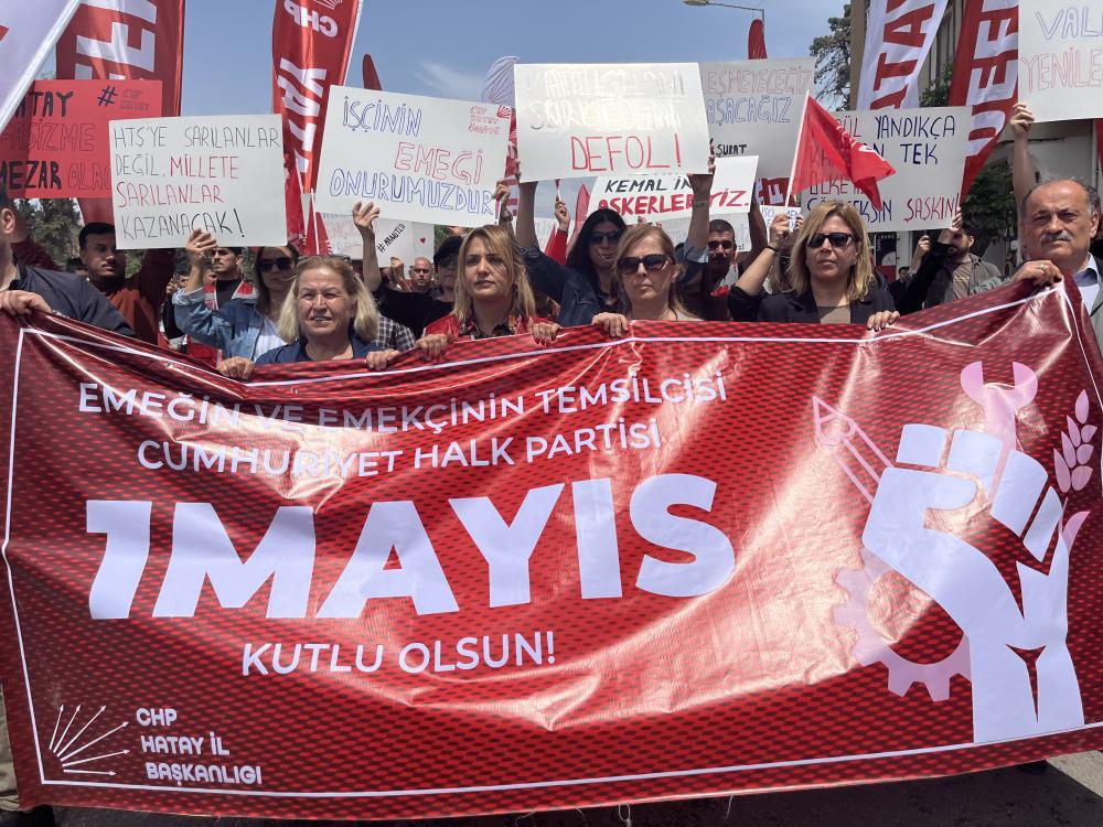 HATAY'DA 1 MAYIS COŞKUSU VE İMAMOĞLU'NA DESTEK SLOGANLARI YANKILANDI